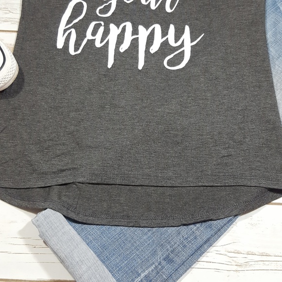 "Choose Your Happy" Graphic Short Sleeve Top - Picture 3 of 6